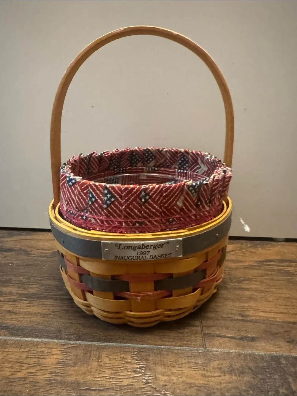Longaberger Red, White and Blue 1997 Inaugural Woven Basket